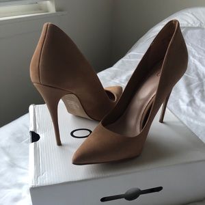 Brown high heels
